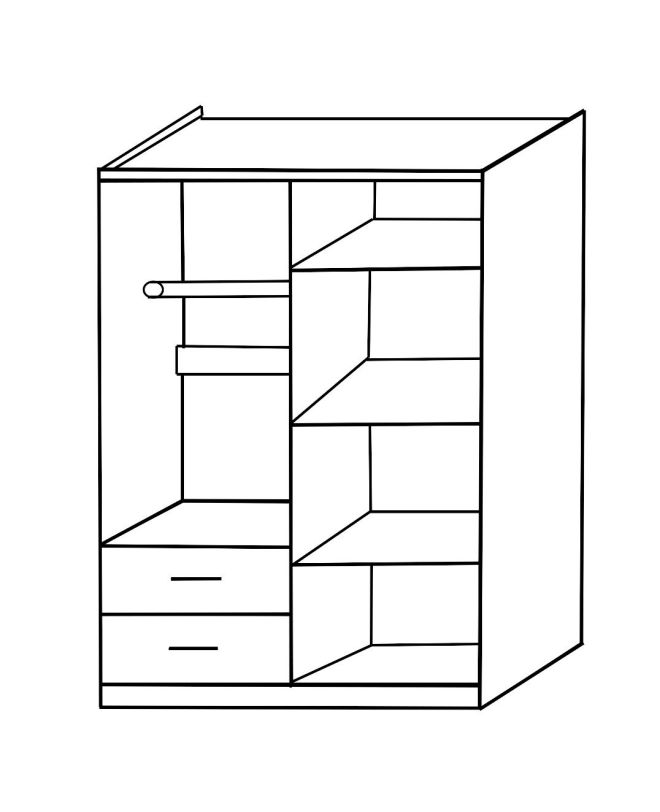 Ντουλάπα ArteLibre HOYA WAX Φυσικό Χρώμα 119x42x181cm