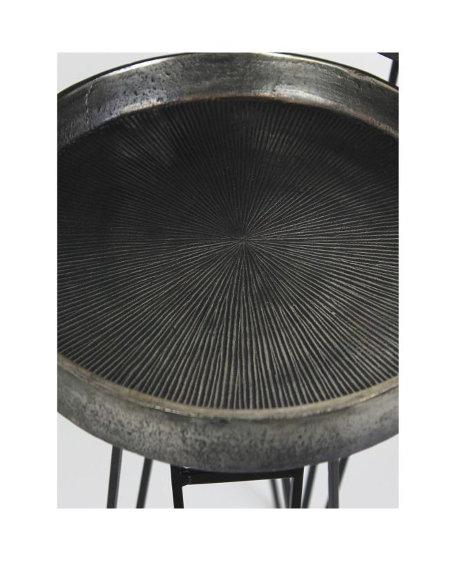 Τραπεζάκι Γκρι Αλουμίνιο 50x50x60cm Σετ 3Τμχ