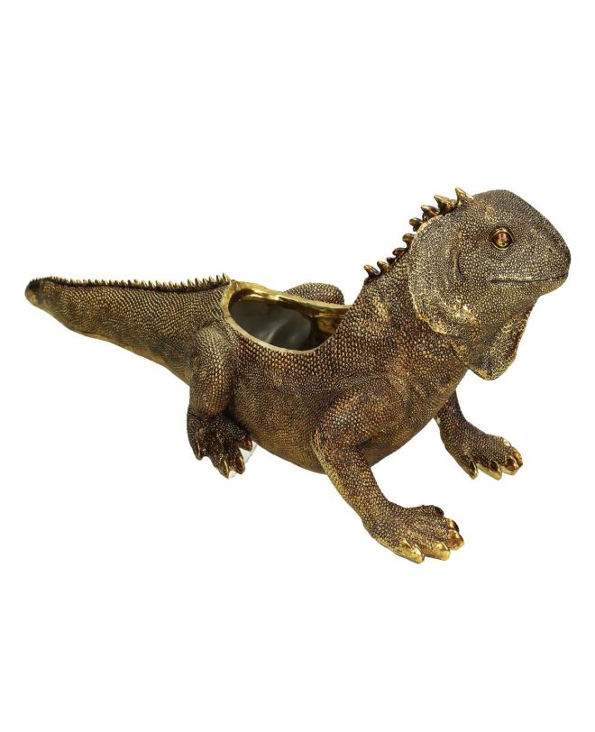 Κασπώ Ιγκουάνα Χρυσό Polyresin 14.8x14.2x44.2cm