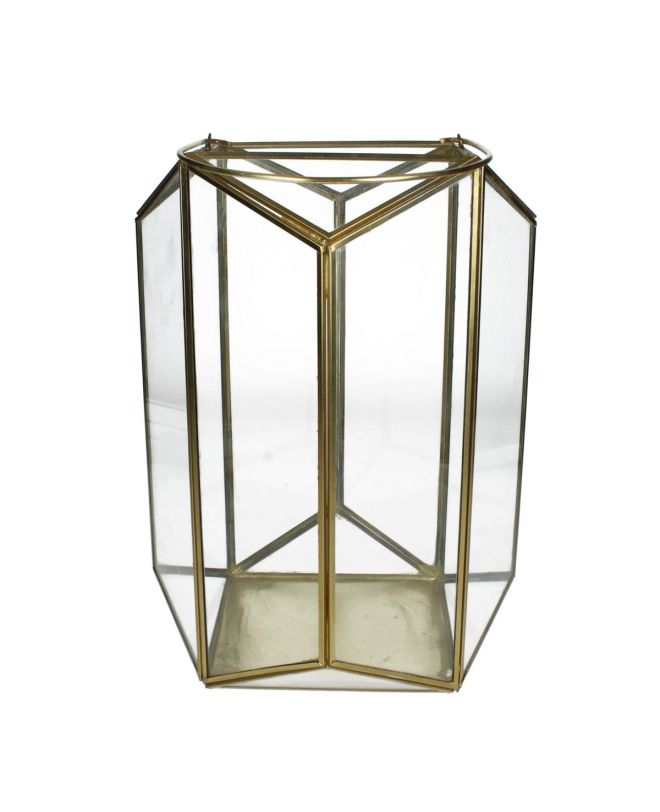 Φανάρι Χρυσό Μέταλλο 21x21x25cm