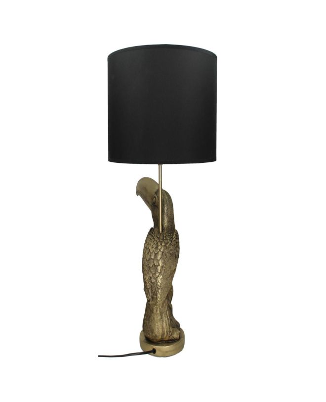 Επιτραπέζιο Φωτιστικό Τουκάν (Χωρίς Καπέλο) Χρυσό Polyresin 34x25.5x59cm