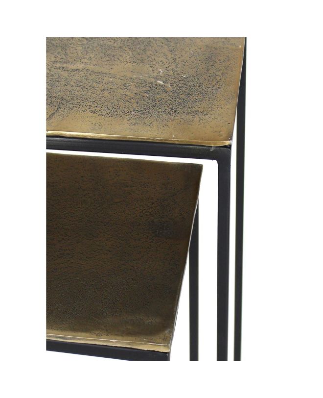 Τραπεζάκι Χρυσό Αλουμίνιο 99x29x82cm Σετ 2Τμχ