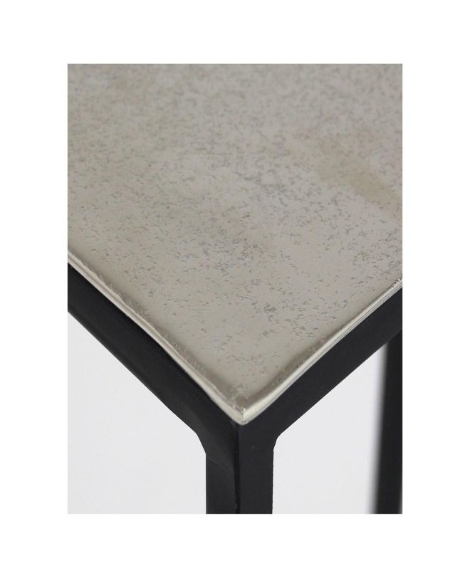 Τραπεζάκι Ασημί Αλουμίνιο 30x30x70cm Σετ 2Τμχ