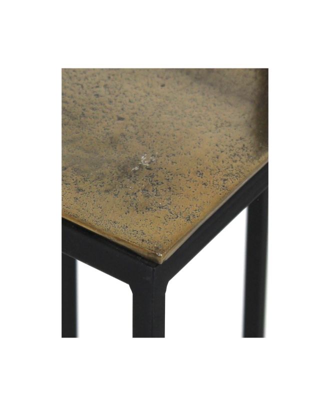 Τραπεζάκι Χρυσό Αλουμίνιο 30x30x70cm Σετ 2Τμχ