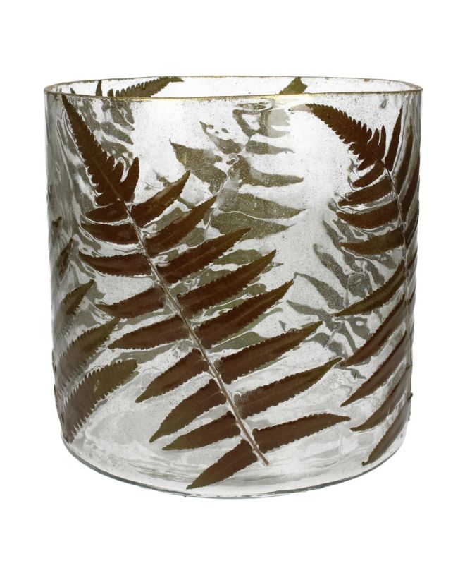 Κηροπήγιο ArteLibre Φύλλα Τσαγιού Διάφανο Γυαλί 20x20x20cm