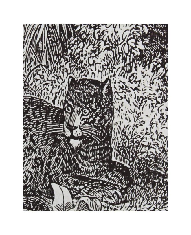 Διακοσμητικό Τοίχου Κρεμαστό Λεοπάρδαλη Μαύρο Βαμβακερό 125x2x174cm