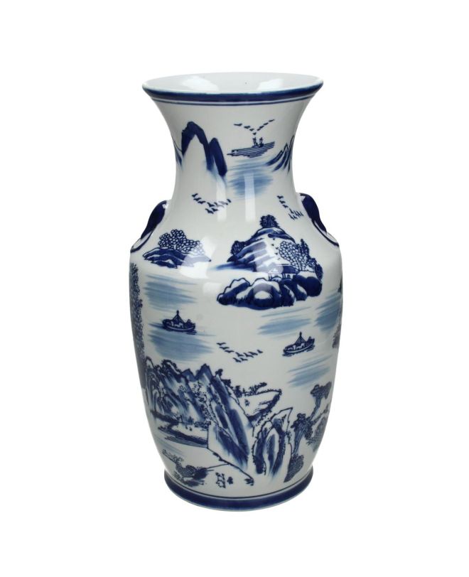 Βάζο Μπλε Πορσελάνη 18.5x18.5x36cm