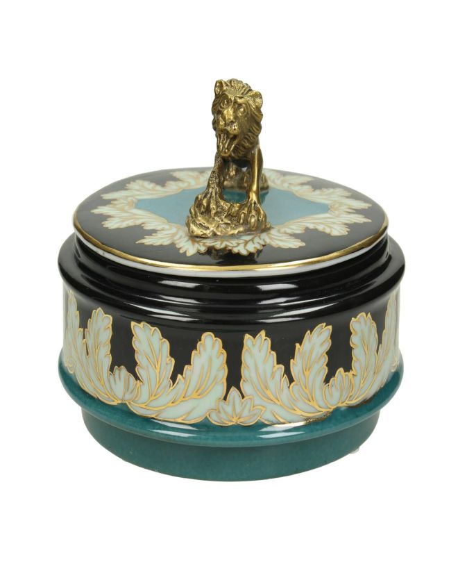 Κουτί Λιοντάρι Μαύρο Κεραμικό 14.5x14.5x11cm