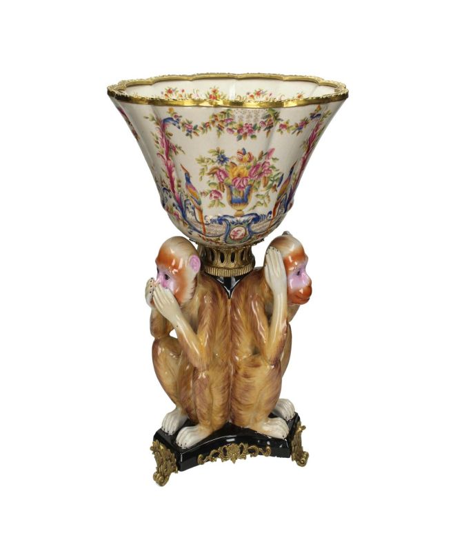 Μπολ Πίθηκος Καφέ Κεραμικό 33x33x43cm