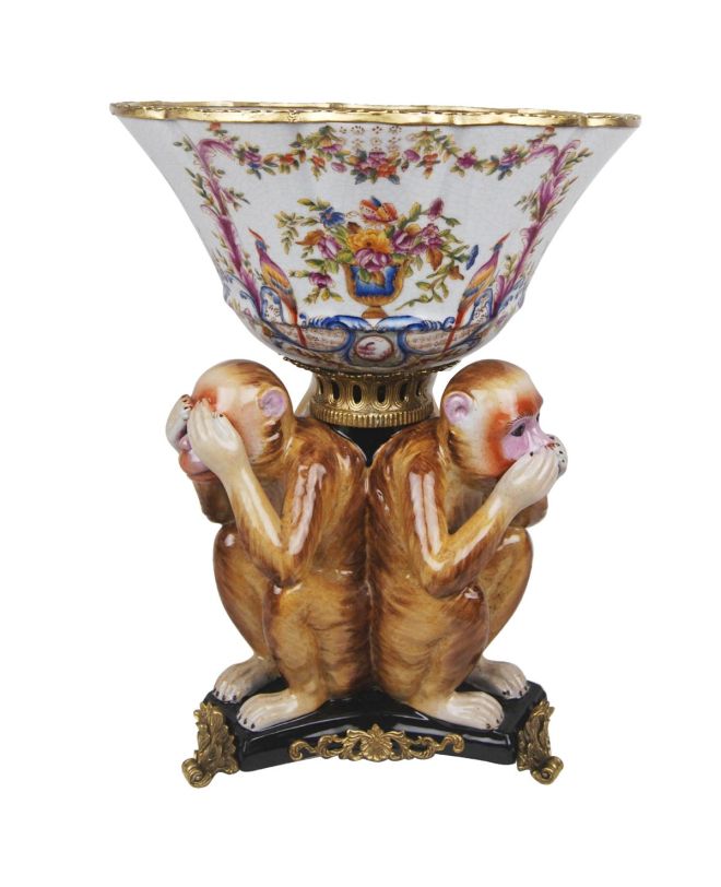 Μπολ Πίθηκος Καφέ Κεραμικό 33x33x43cm