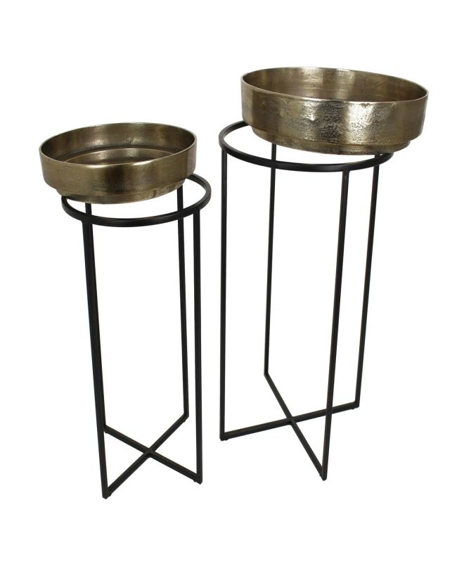 Κασπώ Χρυσό Αλουμίνιο 50x50x75cm Σετ 2Τμχ