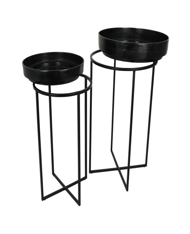 Κασπώ Μαύρο Αλουμίνιο 50x50x75cm Σετ 2Τμχ