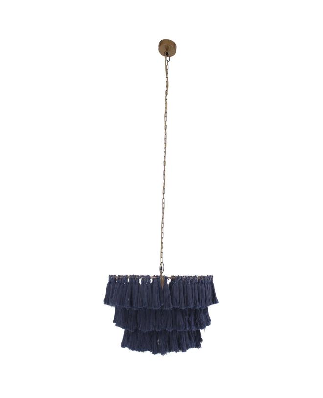 Φωτιστικό Κρεμαστό Γκρι Βαμβακερό 57x57x25cm