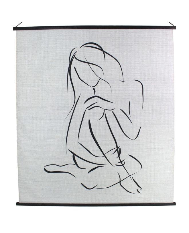 Διακοσμητικό Τοίχου Κρεμαστό Μαύρο Βαμβάκι 140x2.5x167cm