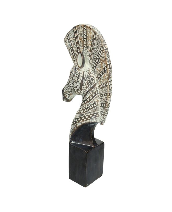 Διακοσμητικό Ζέβρα Καφέ Polyresin 7.5x15.5x30.5cm