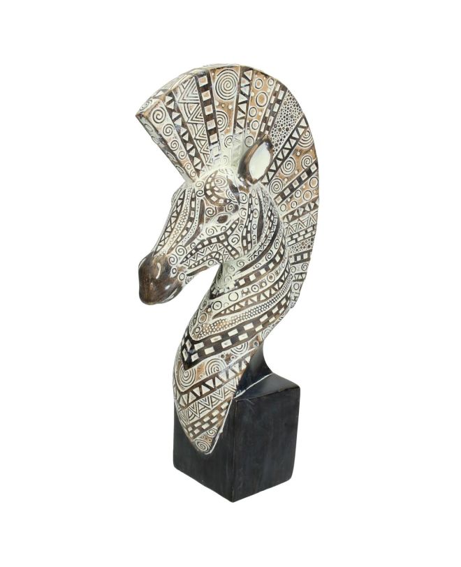 Διακοσμητικό Ζέβρα Καφέ Polyresin 7.5x15.5x30.5cm