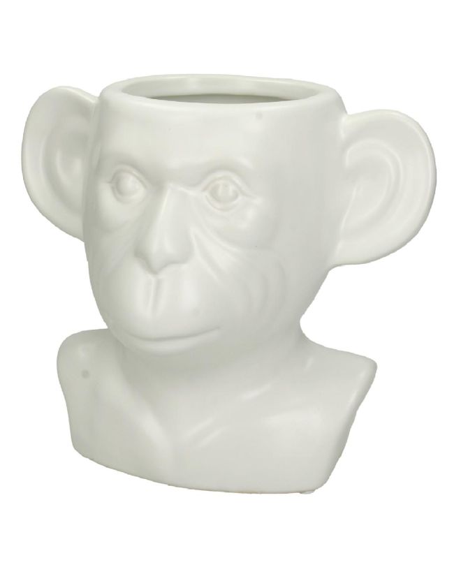 Κασπώ Πίθηκος Λευκό Κεραμικό 16x21.8x17.5cm