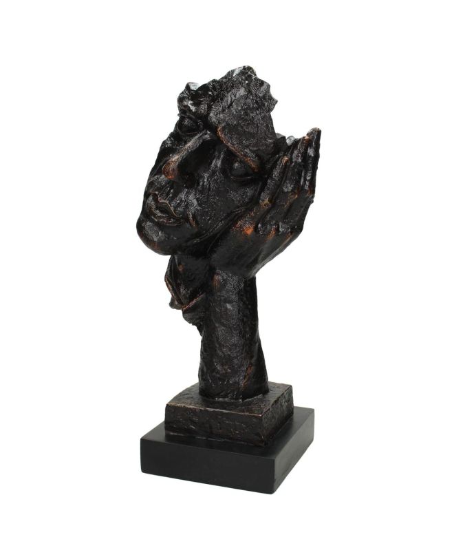 Διακοσμητικό Πρόσωπο Μαύρο Polyresin 15.5x13x33cm