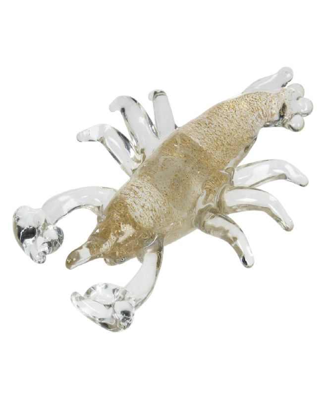 Διακοσμητικό Γαρίδα Χρυσό Γυαλί 21.5x11.5x4cm