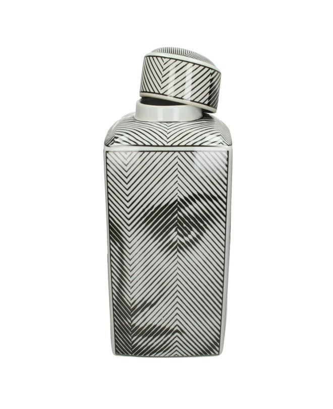 Βάζο Πρόσωπο Μαύρο Πορσελάνη 23x23x40cm