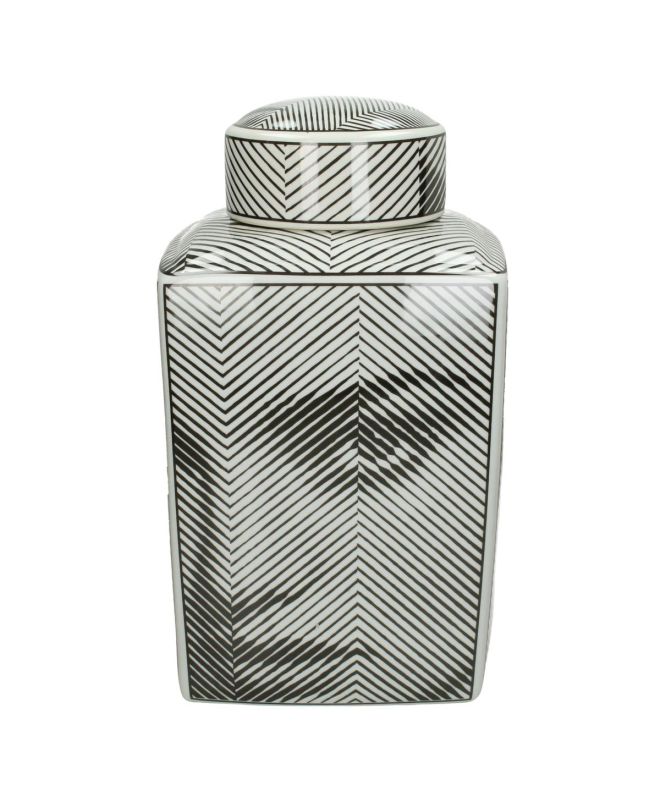 Βάζο Πρόσωπο Μαύρο Πορσελάνη 23x23x40cm