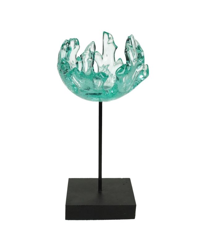 Διακοσμητικό Πράσινο Γυαλί 12.5x12.5x26cm