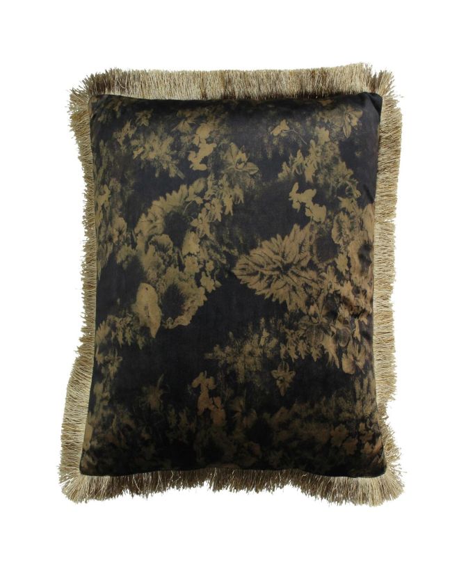 Μαξιλάρι Λουλούδια Μαύρο Βελούδο 45x45cm