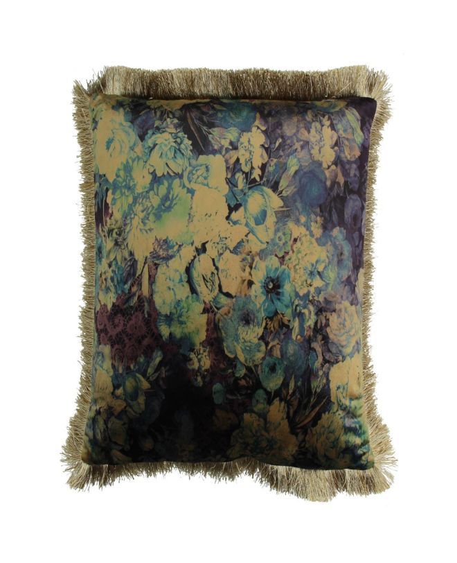 Μαξιλάρι Λουλούδια Μοβ Βελούδο 45x45cm