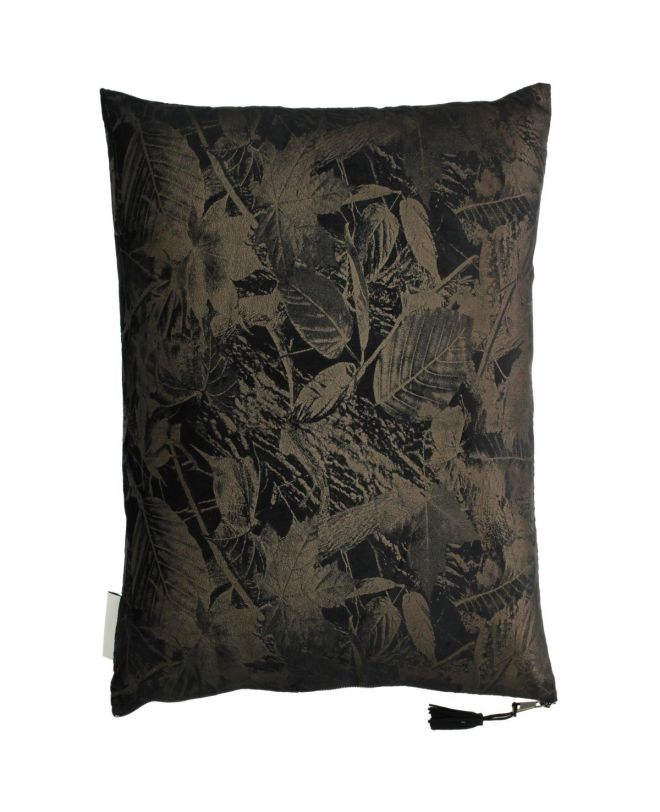 Μαξιλάρι Φύλλα Μαύρο Βελούδο 45x45cm