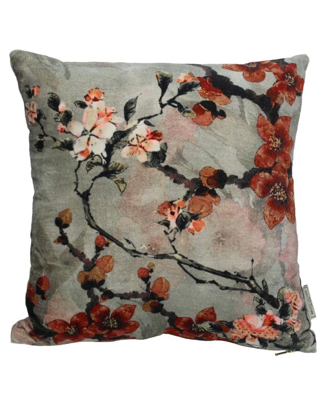 Μαξιλάρι Άνθισμα Φυσικό Βελούδο 45x45cm