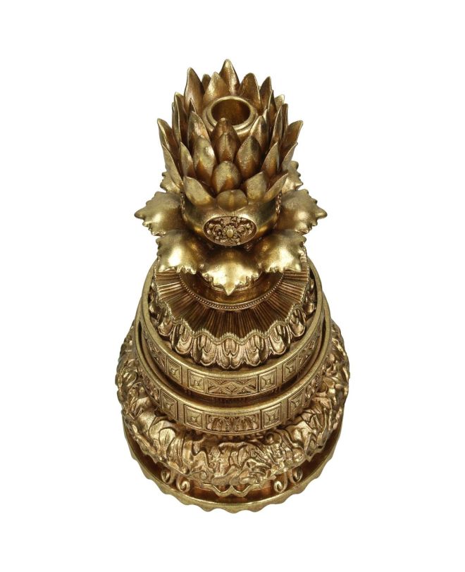 Κηροπήγιο Λουλούδι Χρυσό Polyresin 15.6x15.6x19.7cm