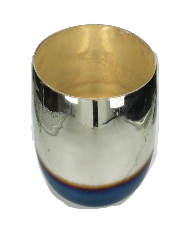 Κηροπήγιο Ασημί Γυαλί 27x27x27cm