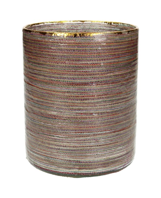 Κηροπήγιο ArteLibre Κορδέλα Πολύχρωμο Γυαλί 12x12x15cm