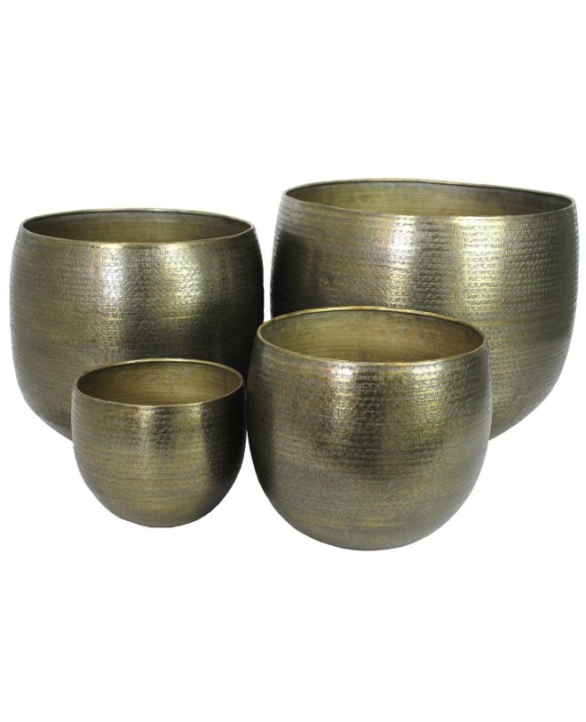 Κασπώ Μέταλλο Μπρονζέ 60x60x51cm Σετ 4Τμχ