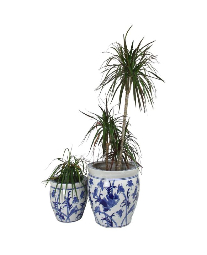 Κασπώ Μπλε Πορσελάνη 40.5x40.5x32.5cm Σετ 2Τμχ