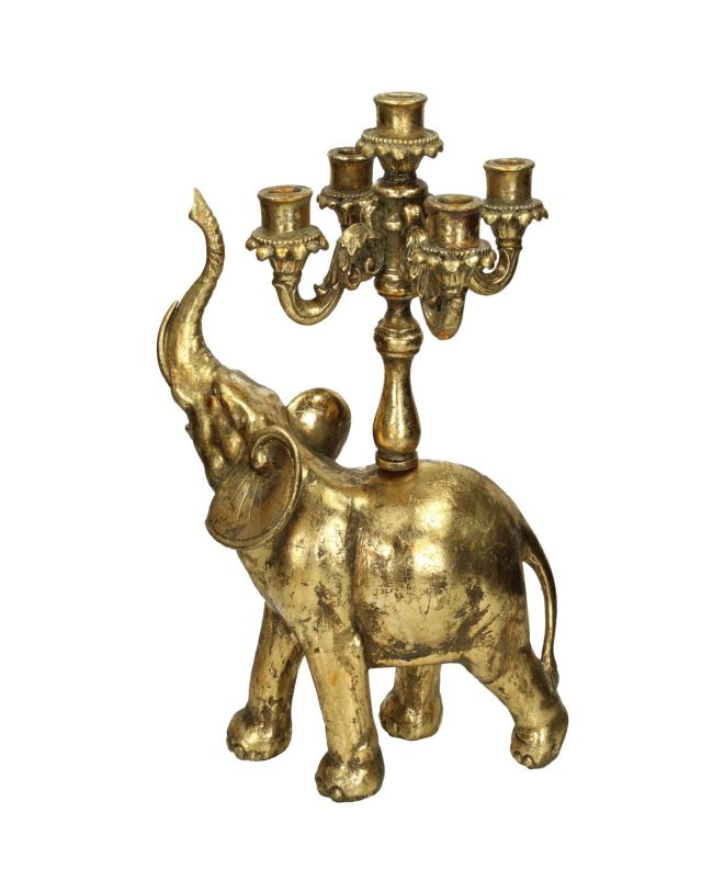 Κηροπήγιο Ελέφαντας Χρυσό Polyresin 31.5x19x37.5cm