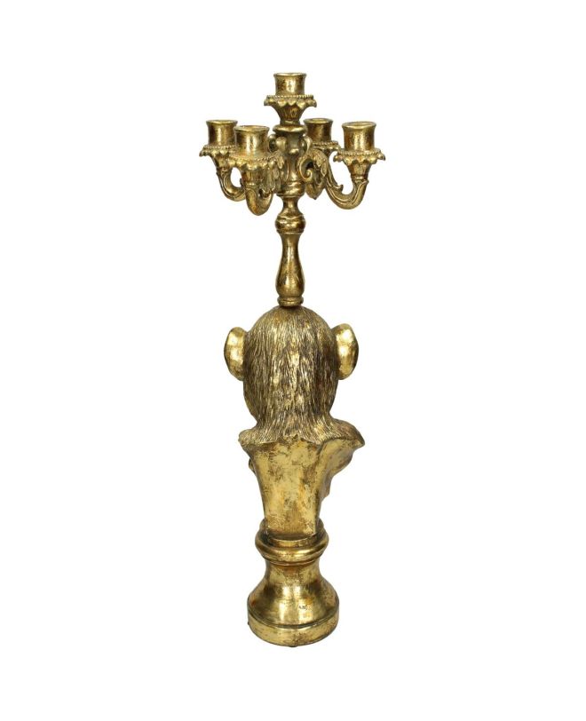 Κηροπήγιο Πίθηκος Χρυσό Polyresin 18x18x49cm