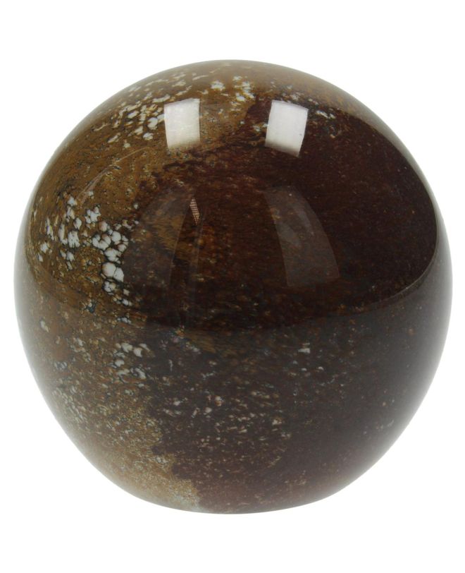 Press Papier Μπάλα Καφέ Γυαλί 10cm