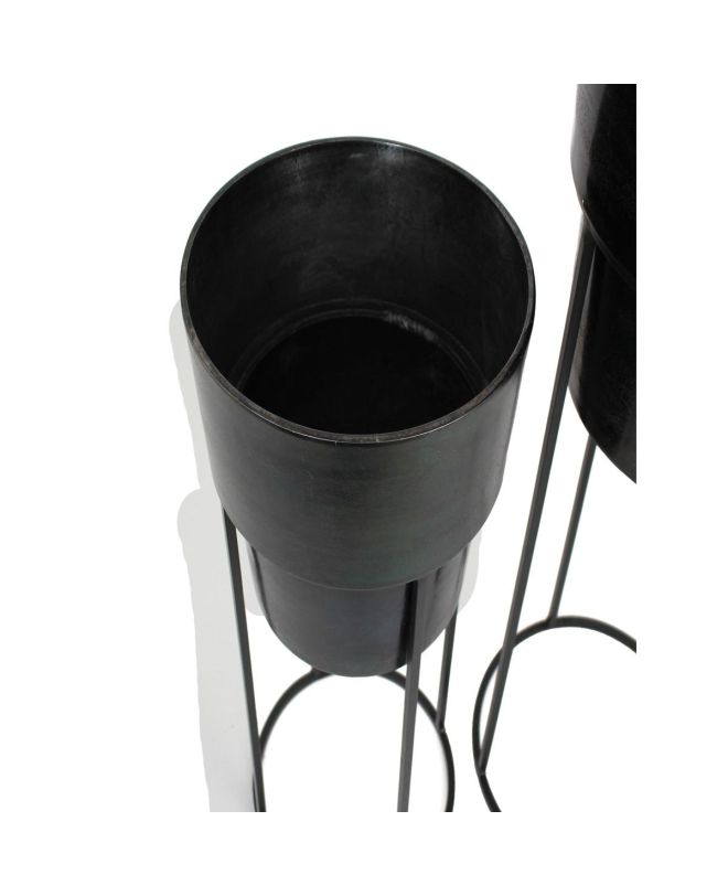 Κασπώ Μαύρο Αλουμίνιο 35x35x93cm Σετ 2Τμχ