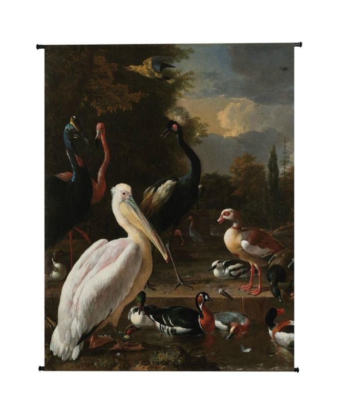 Διακοσμητικό Τοίχου Κρεμαστό Πελεκάνος Πολύχρωμο Βελούδο 140x170cm