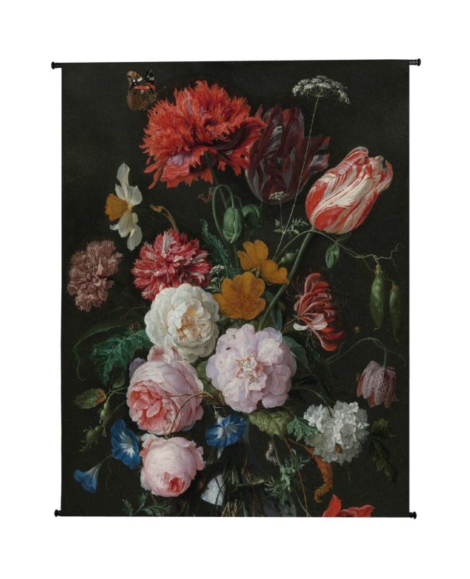 Διακοσμητικό Τοίχου Κρεμαστό Λουλούδια Πολύχρωμο Βελούδο 140x170cm