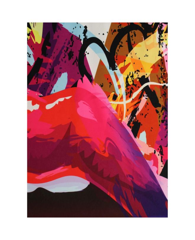 Διακοσμητικό Τοίχου Κρεμαστό Graffiti Kiss Πολύχρωμο Βελούδο 146x110cm