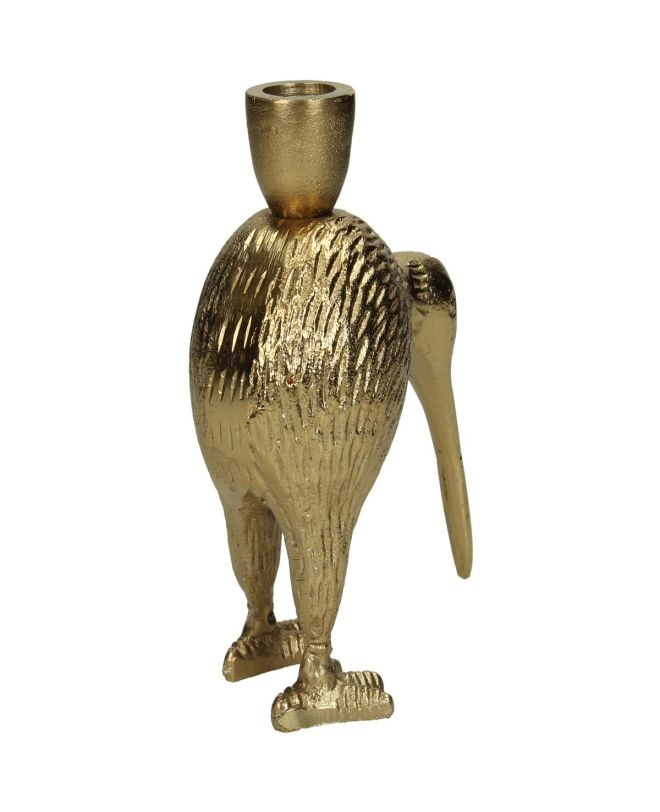 Κηροπήγιο Πουλί Χρυσό Αλουμίνιο 13x7x14cm