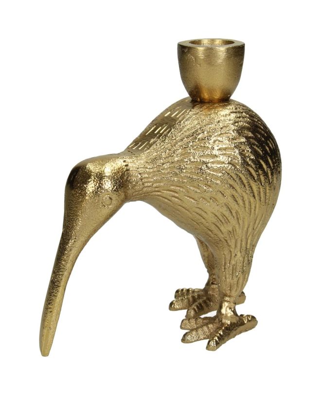 Κηροπήγιο Πουλί Χρυσό Αλουμίνιο 13x7x14cm