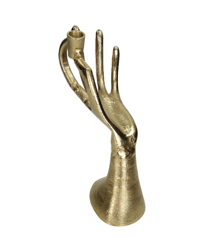 Κηροπήγιο Χέρι Χρυσό Αλουμίνιο 19x11x20.5cm