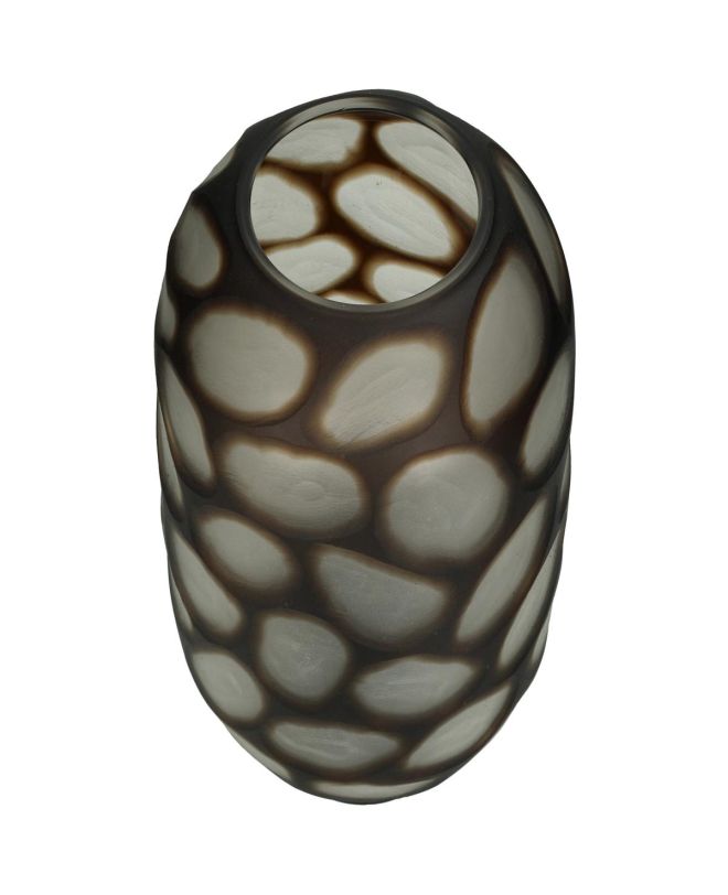 Βάζο Καφέ Γυαλί 18.5x18.5x25cm