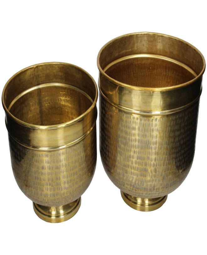 Κασπώ Χρυσό Μέταλλο 28x28x34cm Σετ 2Τμχ