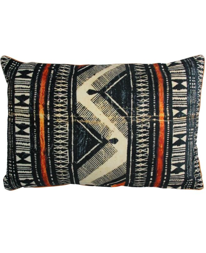 Μαξιλάρι Tribal Μαύρο Βελούδο 40x60cm