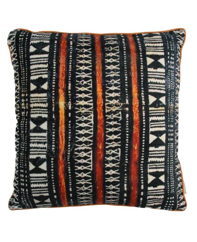 Μαξιλάρι ArteLibre Tribal Μαύρο Βελούδο 45x45cm