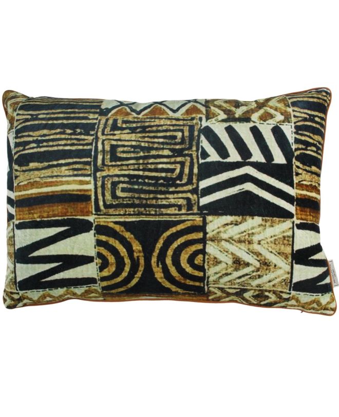 Μαξιλάρι Tribal Καφέ Βελούδο 40x60cm